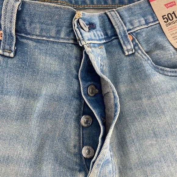 Levi's 501 Men's Blue Original Button Fly Straight Leg Jeans Size 32x32 - Picture 5 of 10
